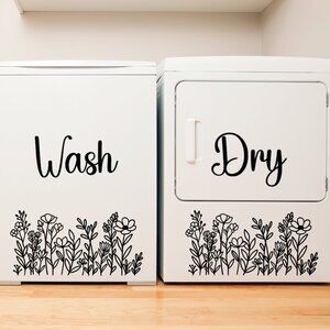 Wash Dry Floral Border For Laundry Room